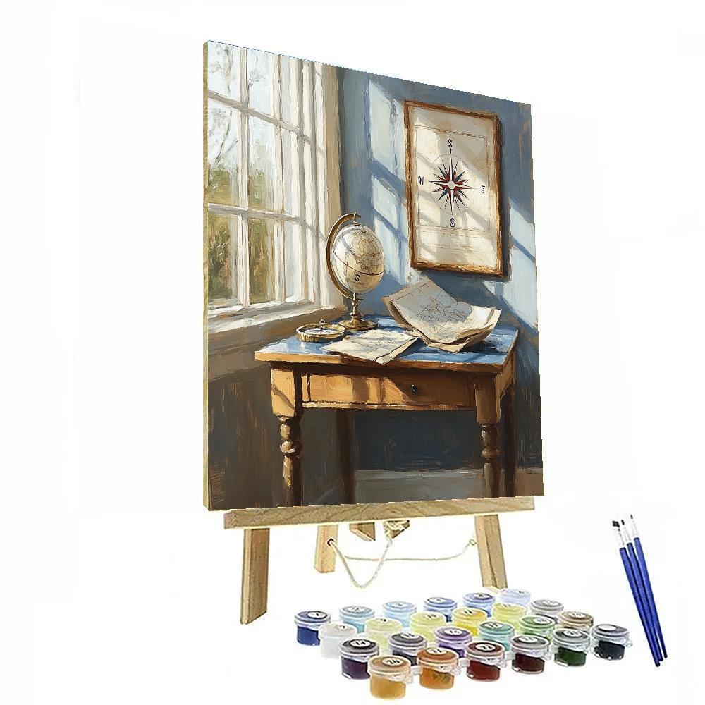 Vermeer Inspired Map Room Study paint by number