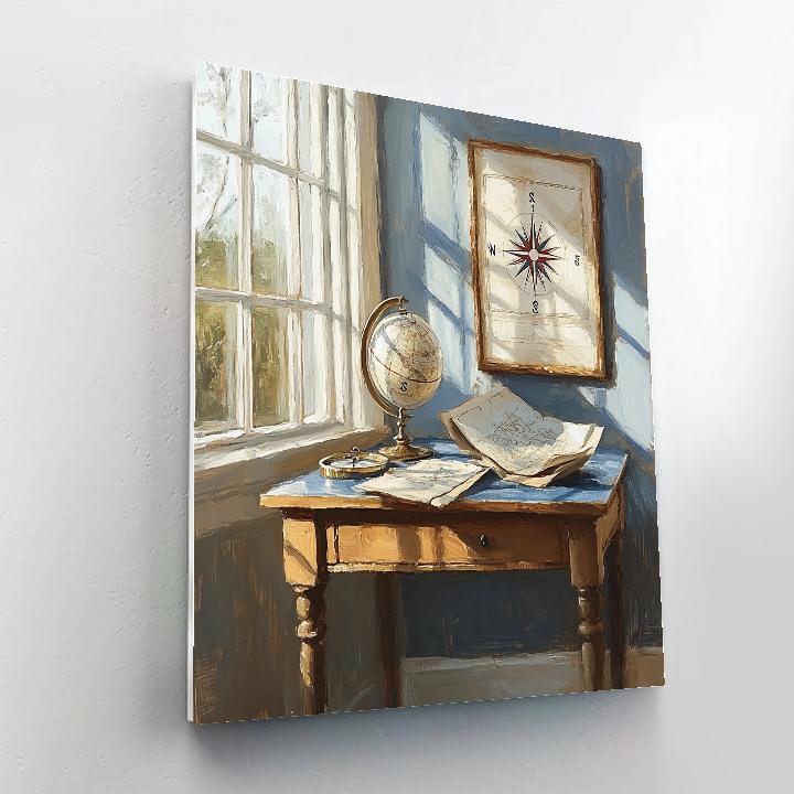 Vermeer Inspired Map Room Study paint by number