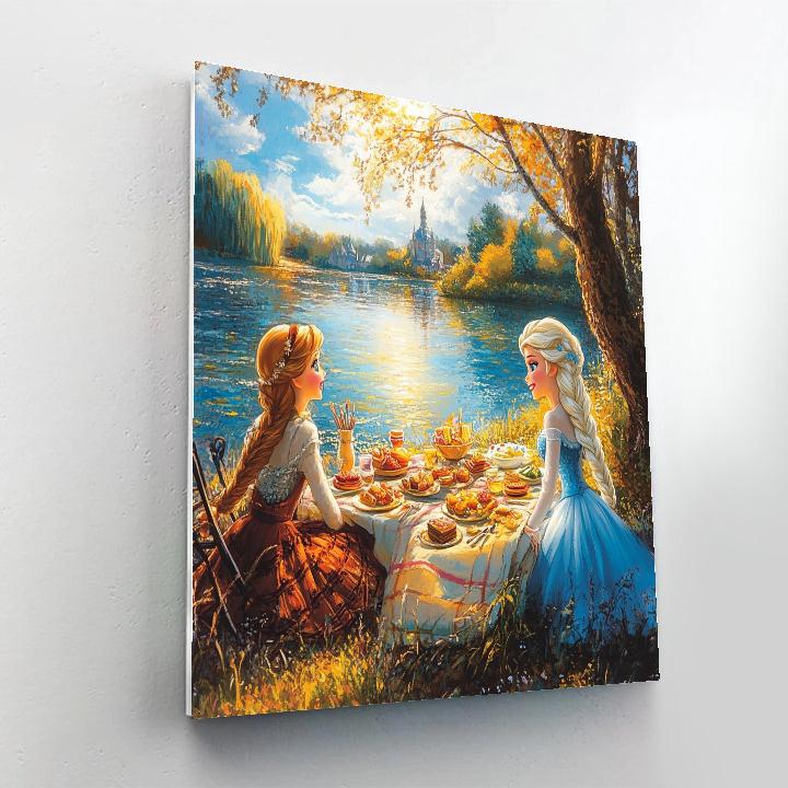 Elsa And Anna’s Summer Escape - Disney Inspired DIY paint by numbers