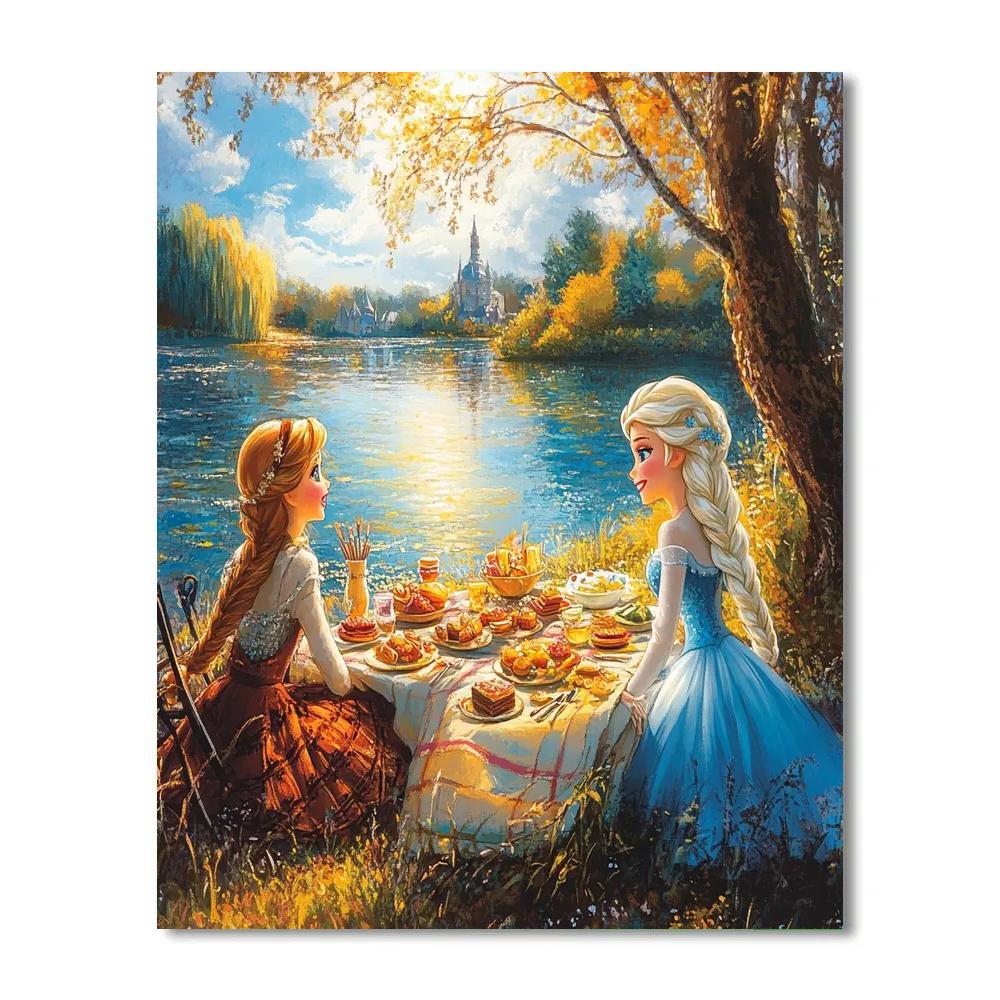 Elsa And Anna’s Summer Escape - Disney Inspired DIY paint by numbers