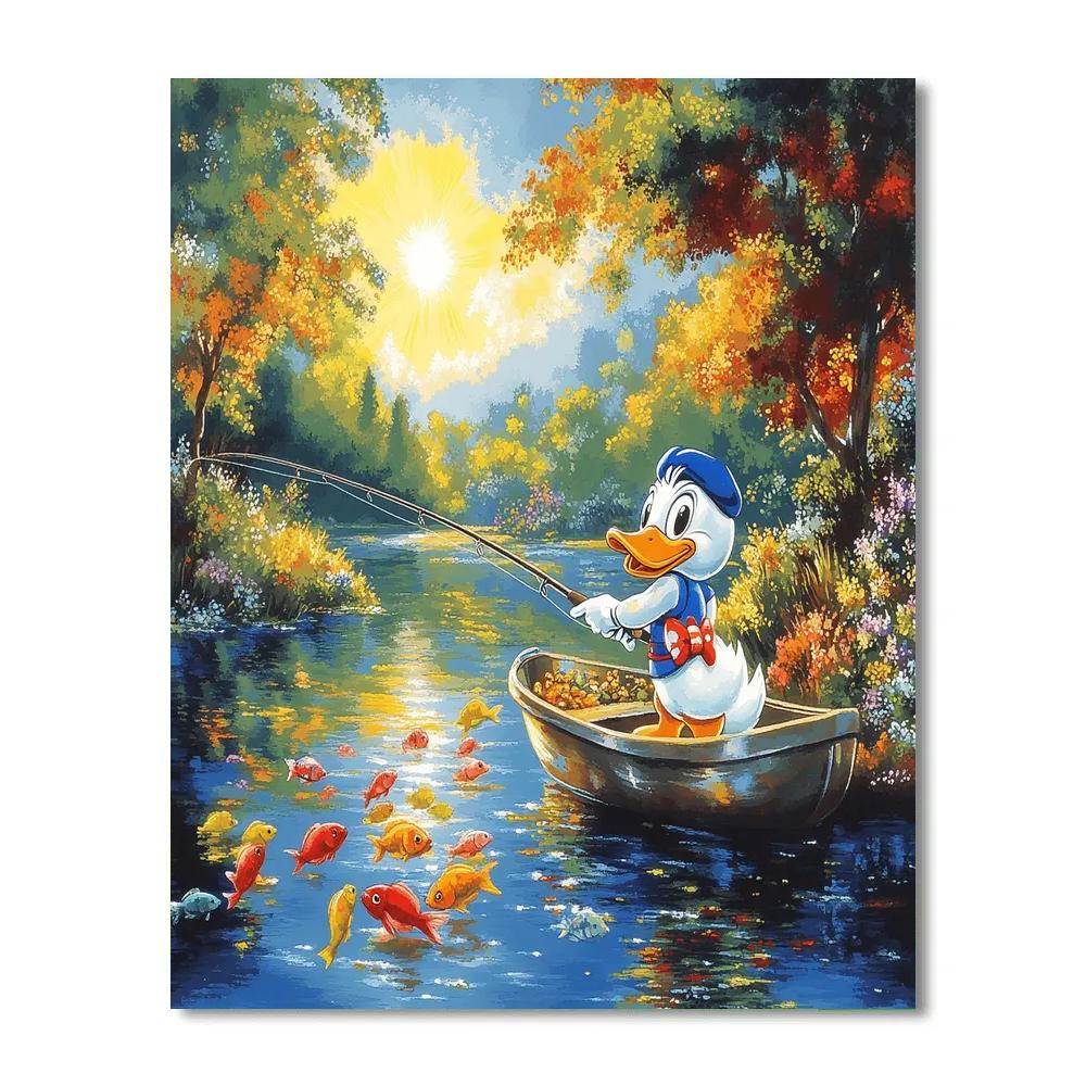 Donald Duck’s Fishing Trip - Disney Inspired Paint by numbers art