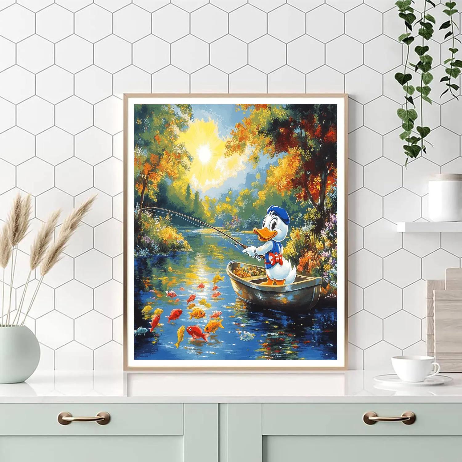 Donald Duck’s Fishing Trip - Disney Inspired Paint by numbers art