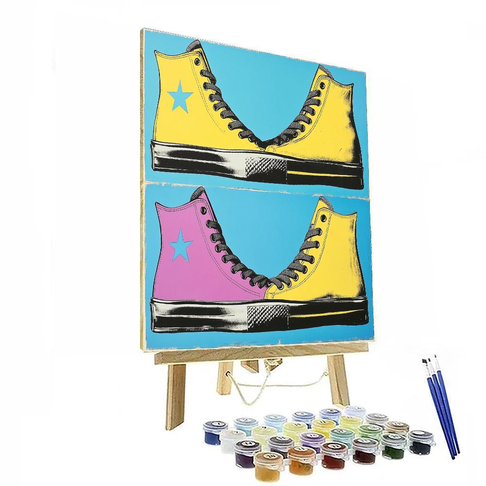 Andy Warhol Inspired Neon Sneakers paint by color