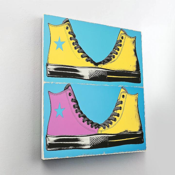 Andy Warhol Inspired Neon Sneakers paint by color