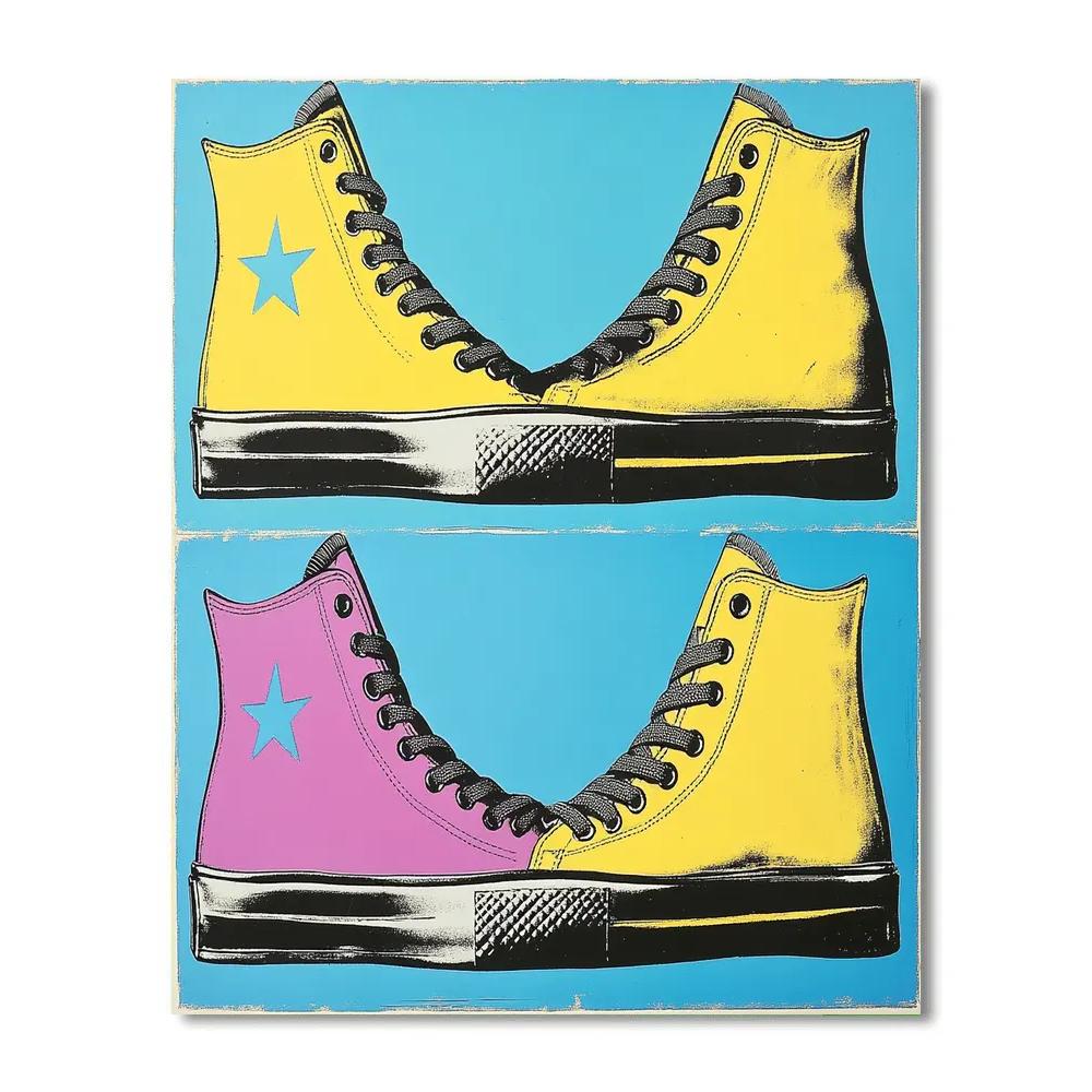 Andy Warhol Inspired Neon Sneakers paint by color