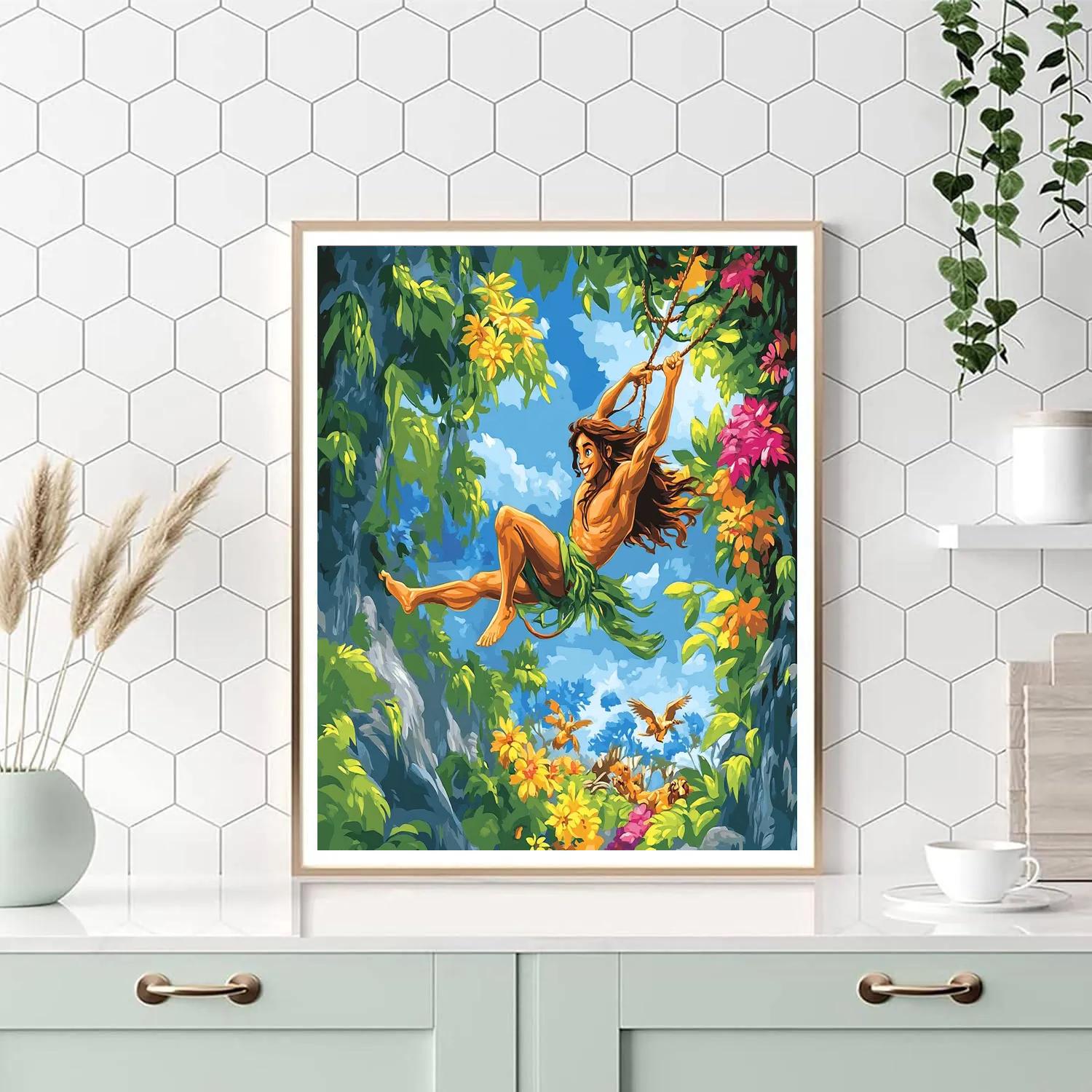 Tarzan’s Jungle Exploration - Disney Inspired DIY paint by numbers