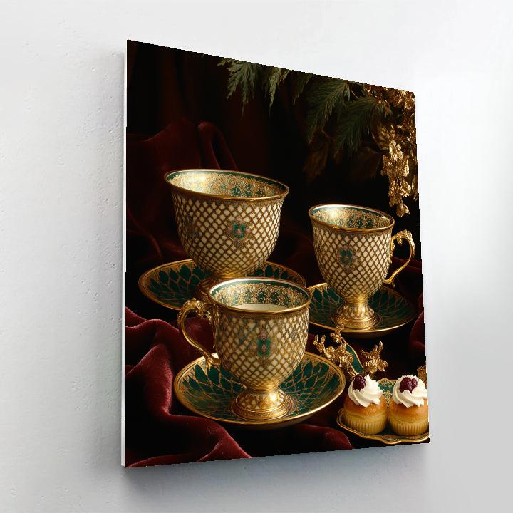Gustav Klimt Inspired Golden Tea Table Paint by numbers kits