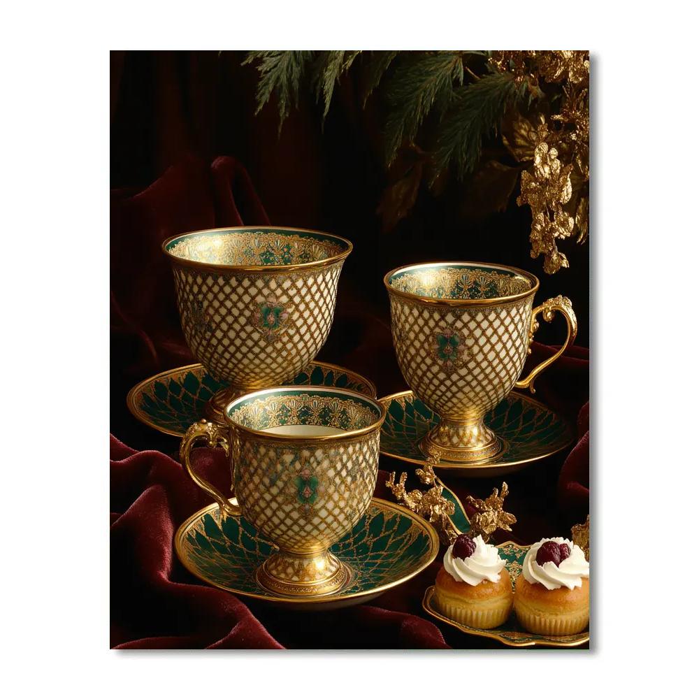 Gustav Klimt Inspired Golden Tea Table Paint by numbers kits