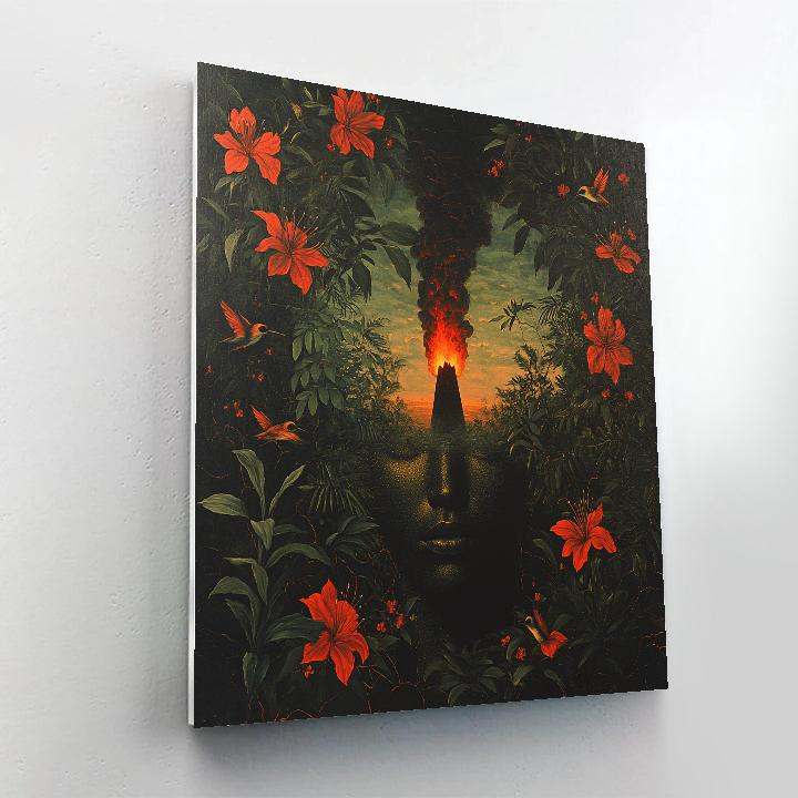 Frida Kahlo Inspired Volcano Garden Number painting