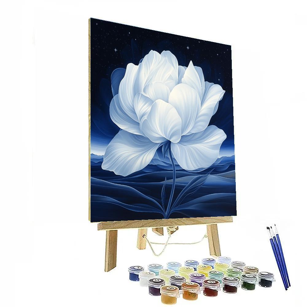 Georgia O Keeffe Inspired Night Bloom Cactus paint by numbers