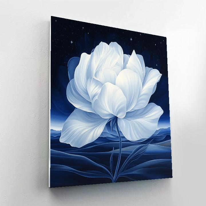 Georgia O Keeffe Inspired Night Bloom Cactus paint by numbers