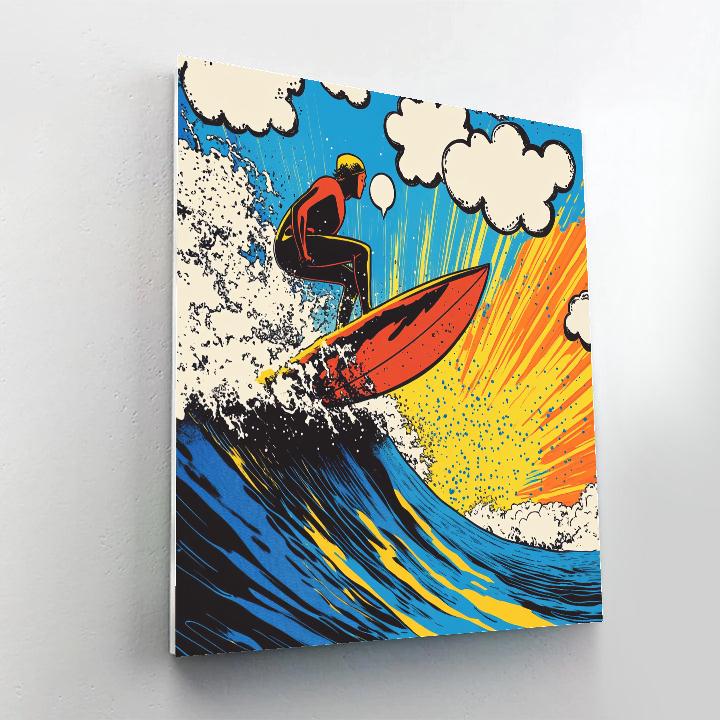 Roy Lichtenstein Inspired Comic Surf Painting by numbers kit