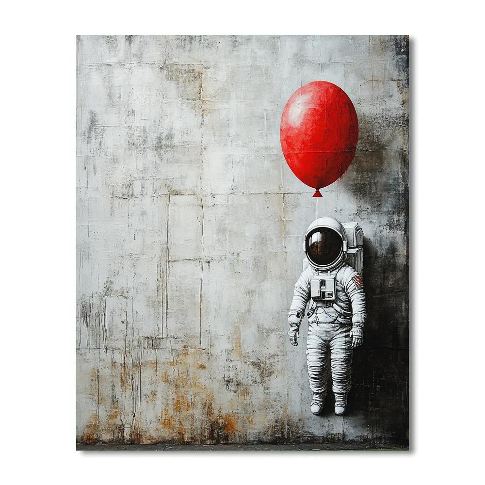 Banksy Inspired Astronaut With Balloon Numbered painting kits