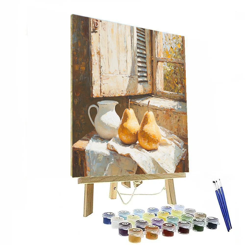 Paul Cezanne Inspired Pears And Pitcher Paint by numbers art