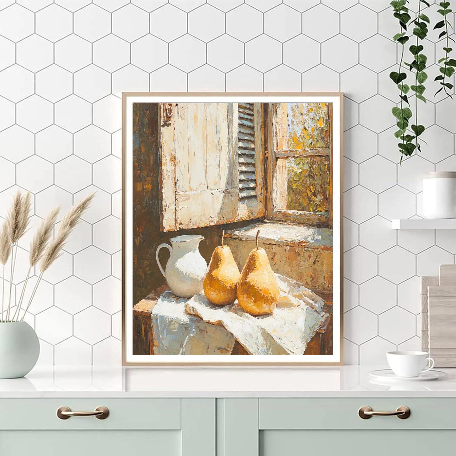 Paul Cezanne Inspired Pears And Pitcher Paint by numbers art