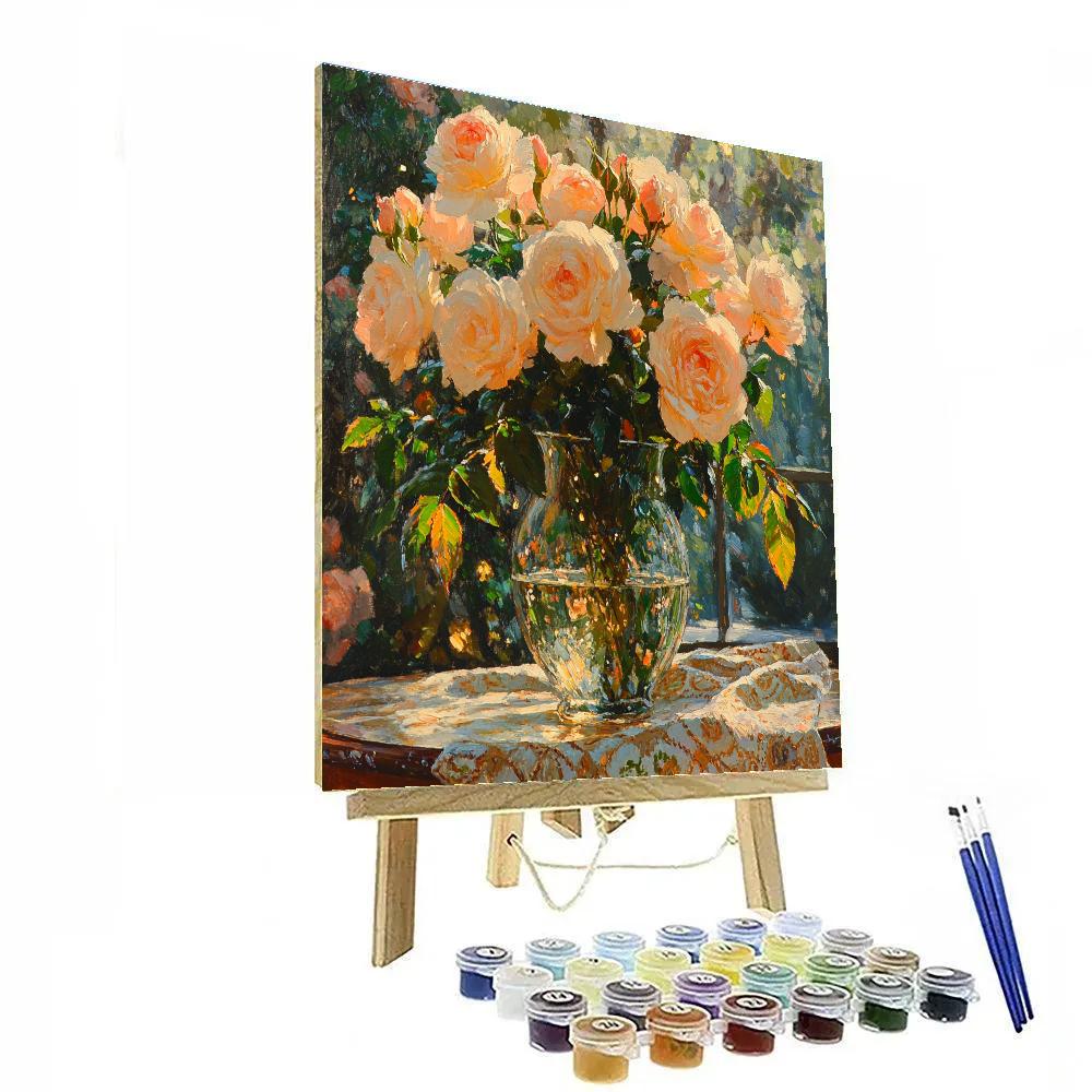 Pierre Auguste Renoir Inspired Sunlit Roses paint by numbers