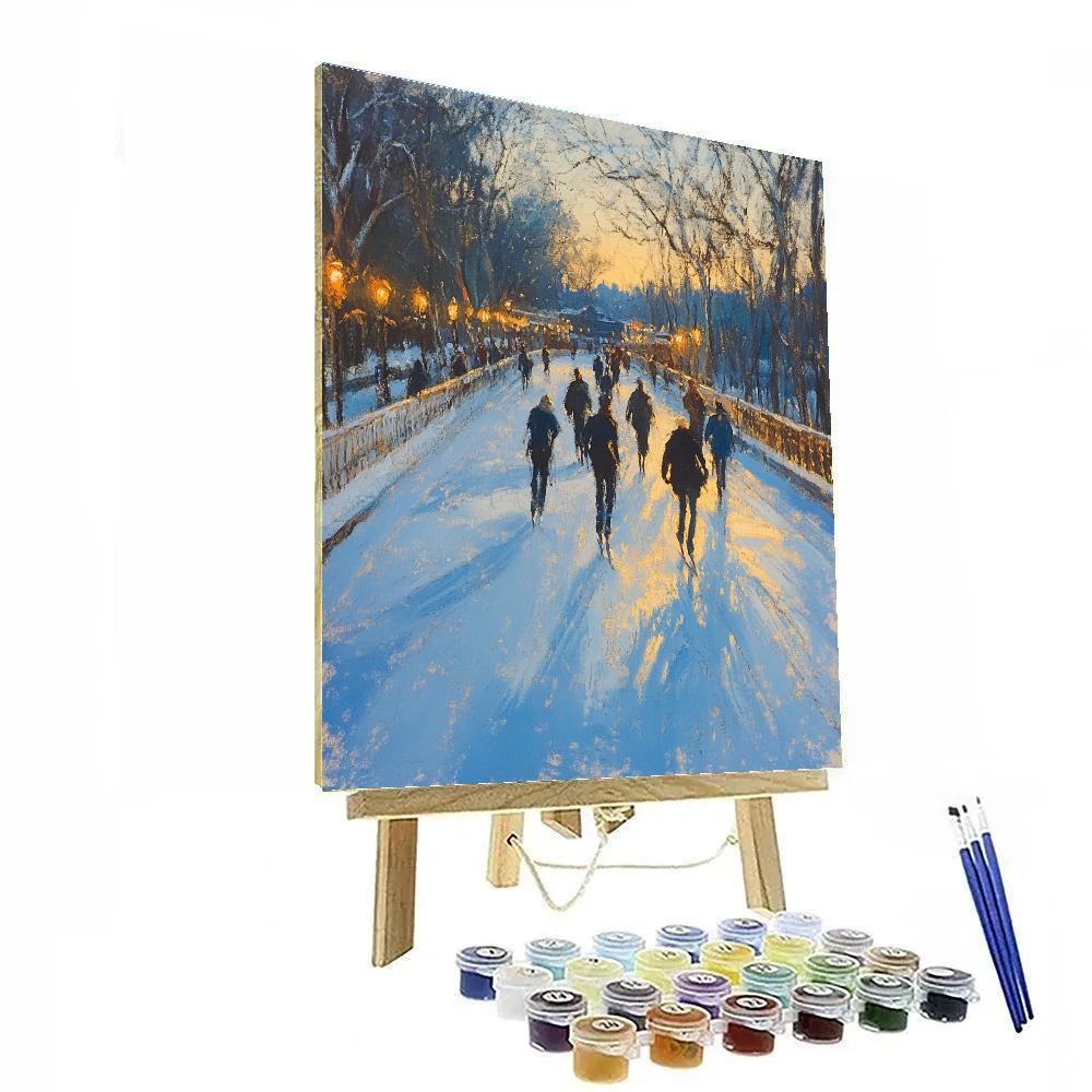 Edgar Degas Inspired Skaters At Dusk Paint by numbers art