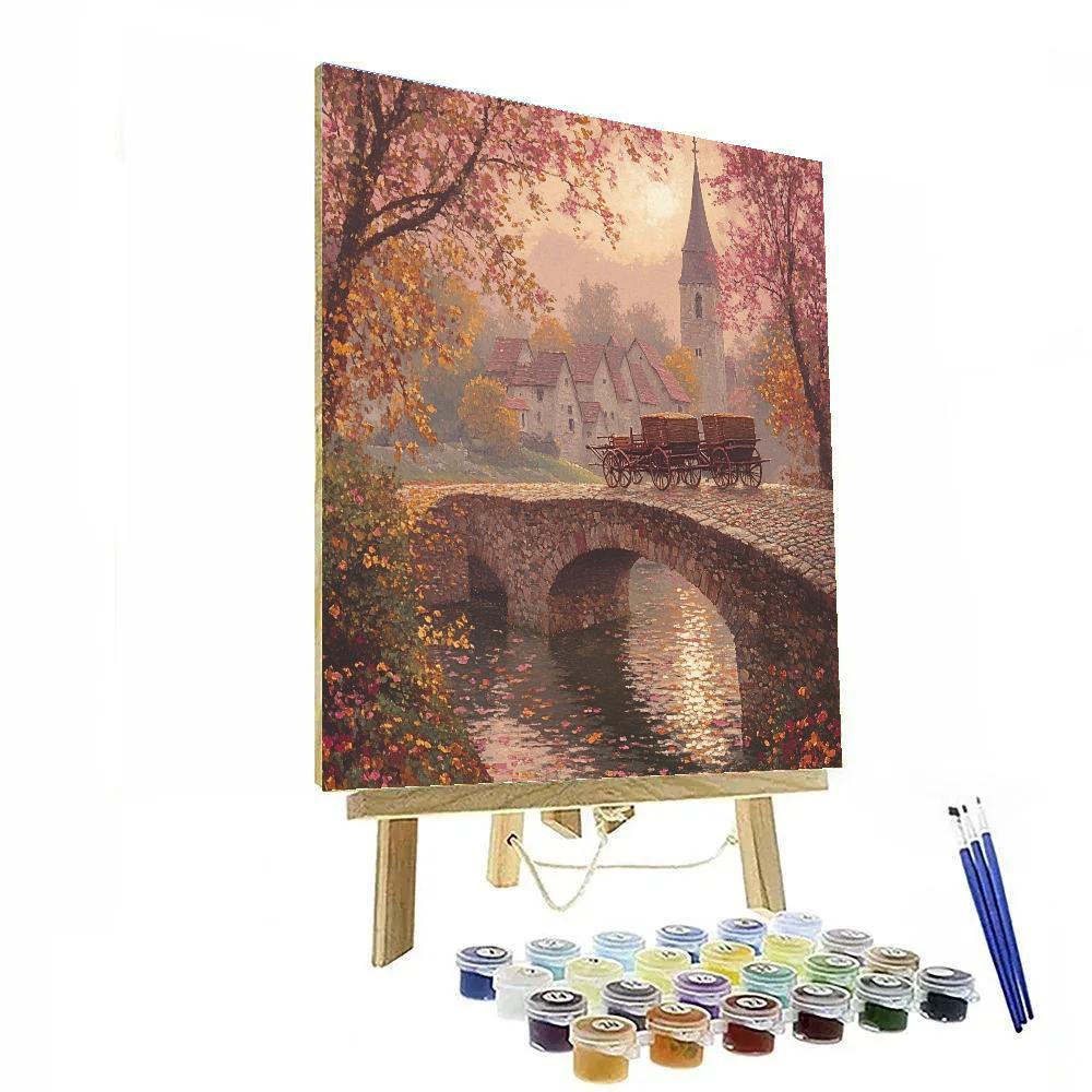 Camille Pissarro Inspired Morning Bridge Paint by numbers art