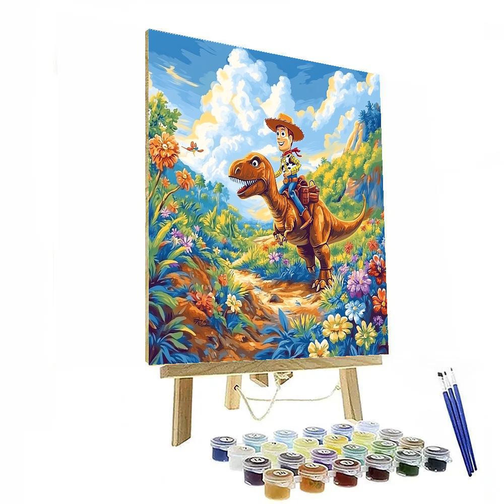Dinosaur Adventure With Rex And Woody - Disney Inspired DIY paint by numbers