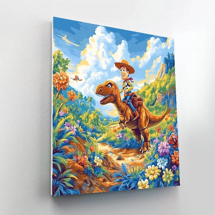 Dinosaur Adventure With Rex And Woody - Disney Inspired DIY paint by numbers