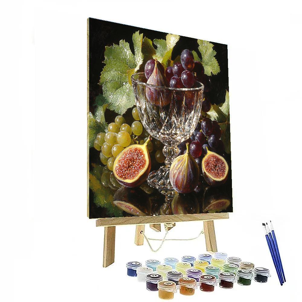 Caravaggio Inspired Fruit And Crystal paint by color