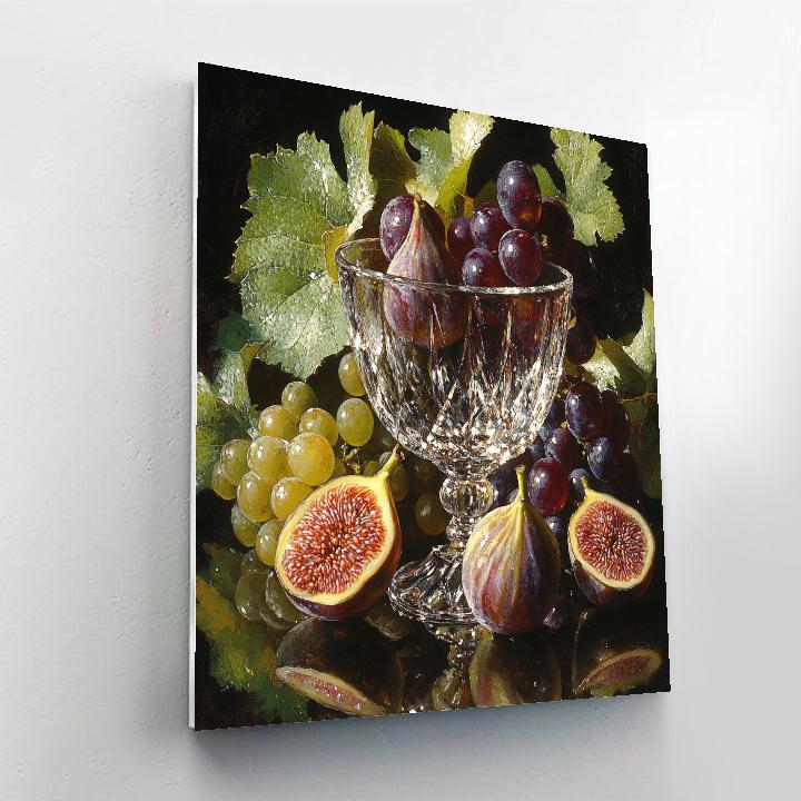 Caravaggio Inspired Fruit And Crystal paint by color