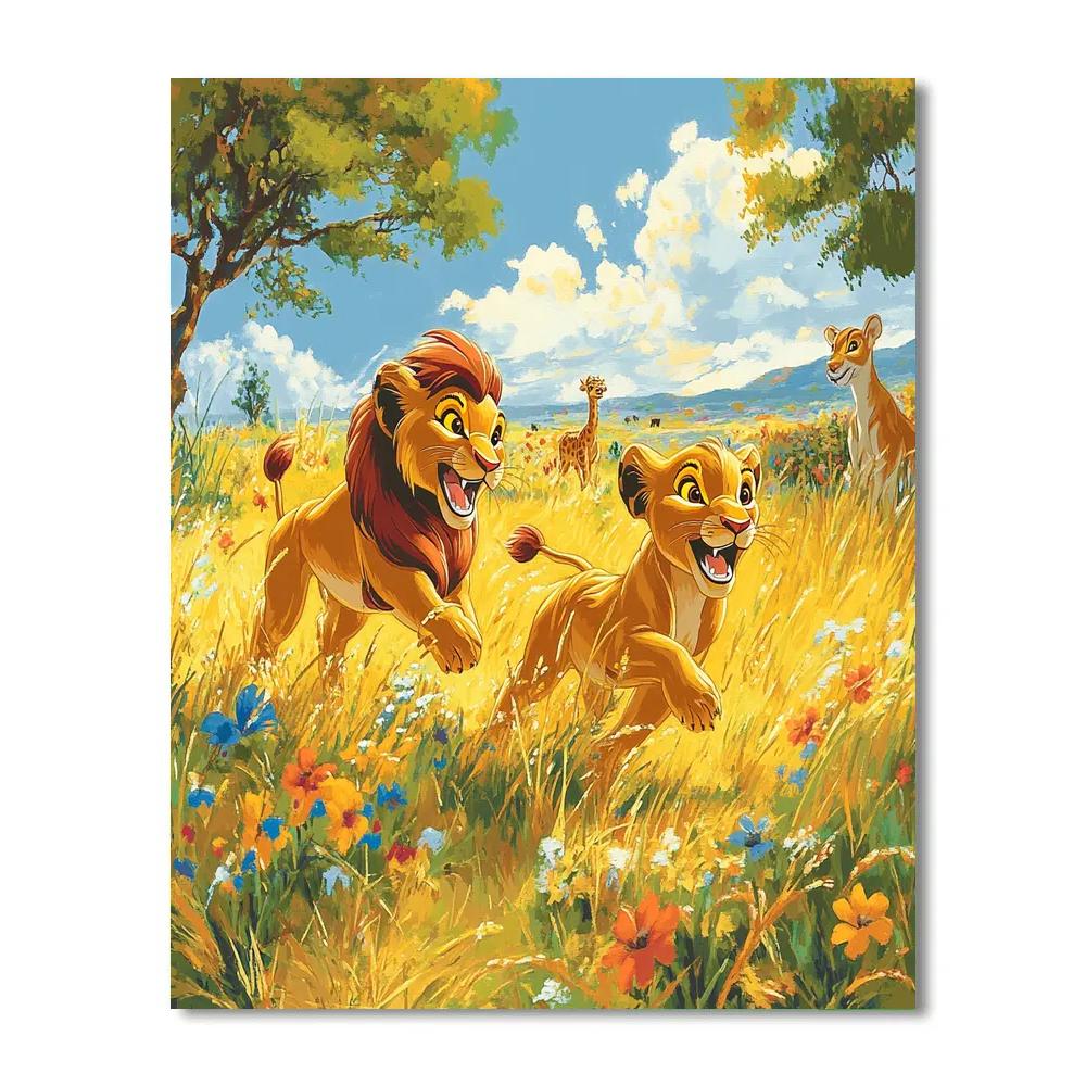 Simba And Nala’s Sunny Day - Disney Inspired paint by numbers