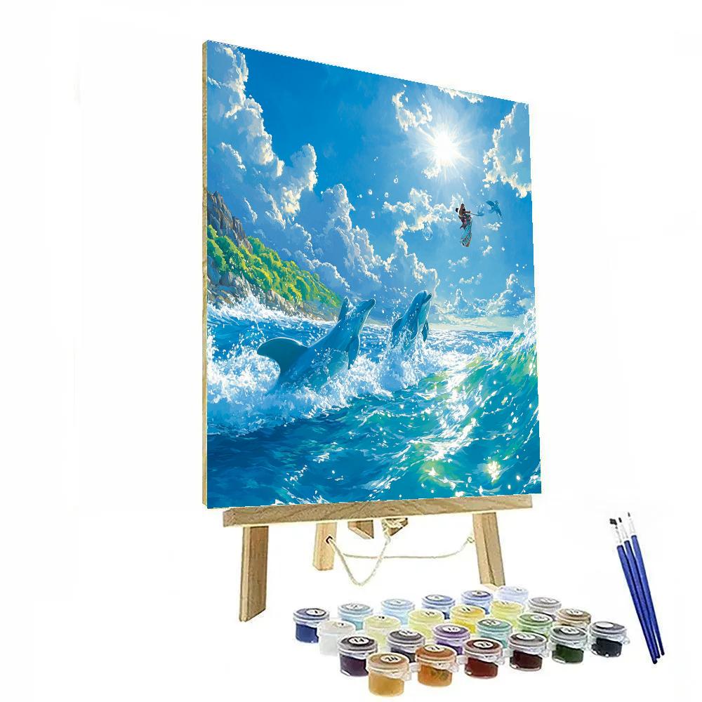 Moana And Hei Hei’s Ocean Journey - Disney Inspired Number painting