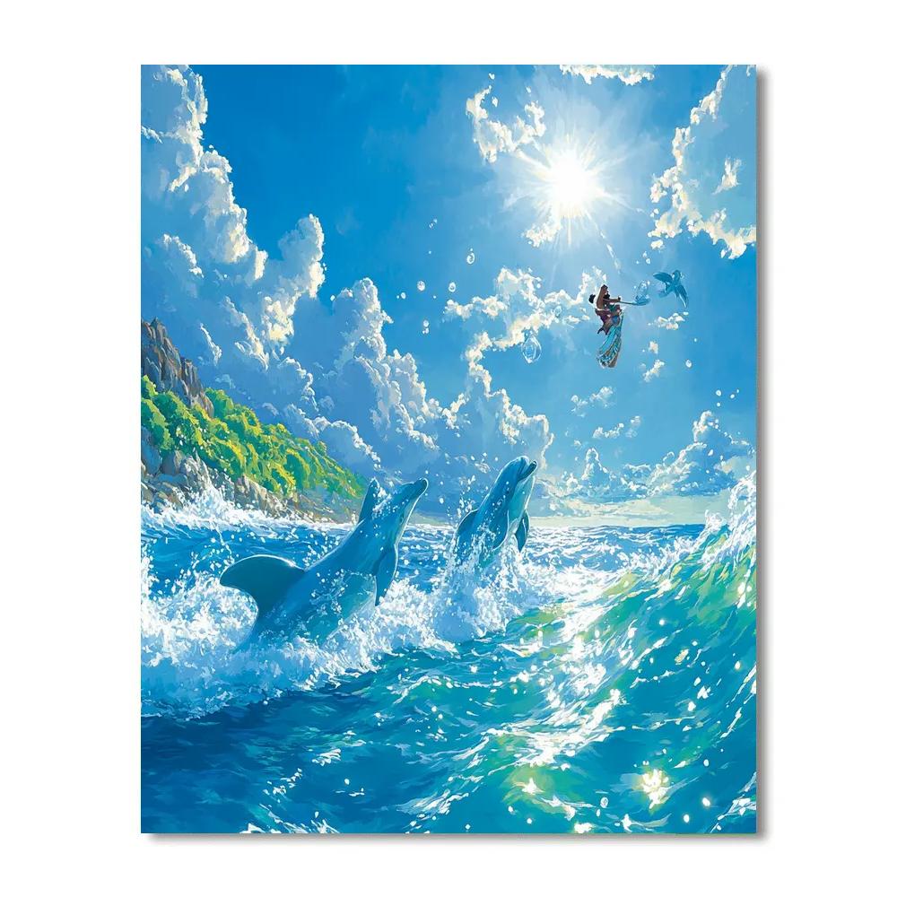 Moana And Hei Hei’s Ocean Journey - Disney Inspired Number painting