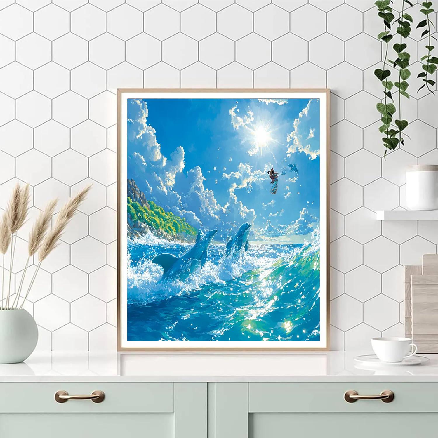 Moana And Hei Hei’s Ocean Journey - Disney Inspired Number painting