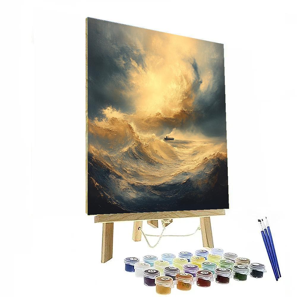 J M W Turner Inspired Snow Storm At Sea paint by number