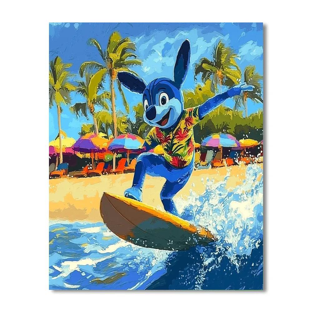 Stitch’s Surfing Day - Disney Inspired DIY paint by numbers
