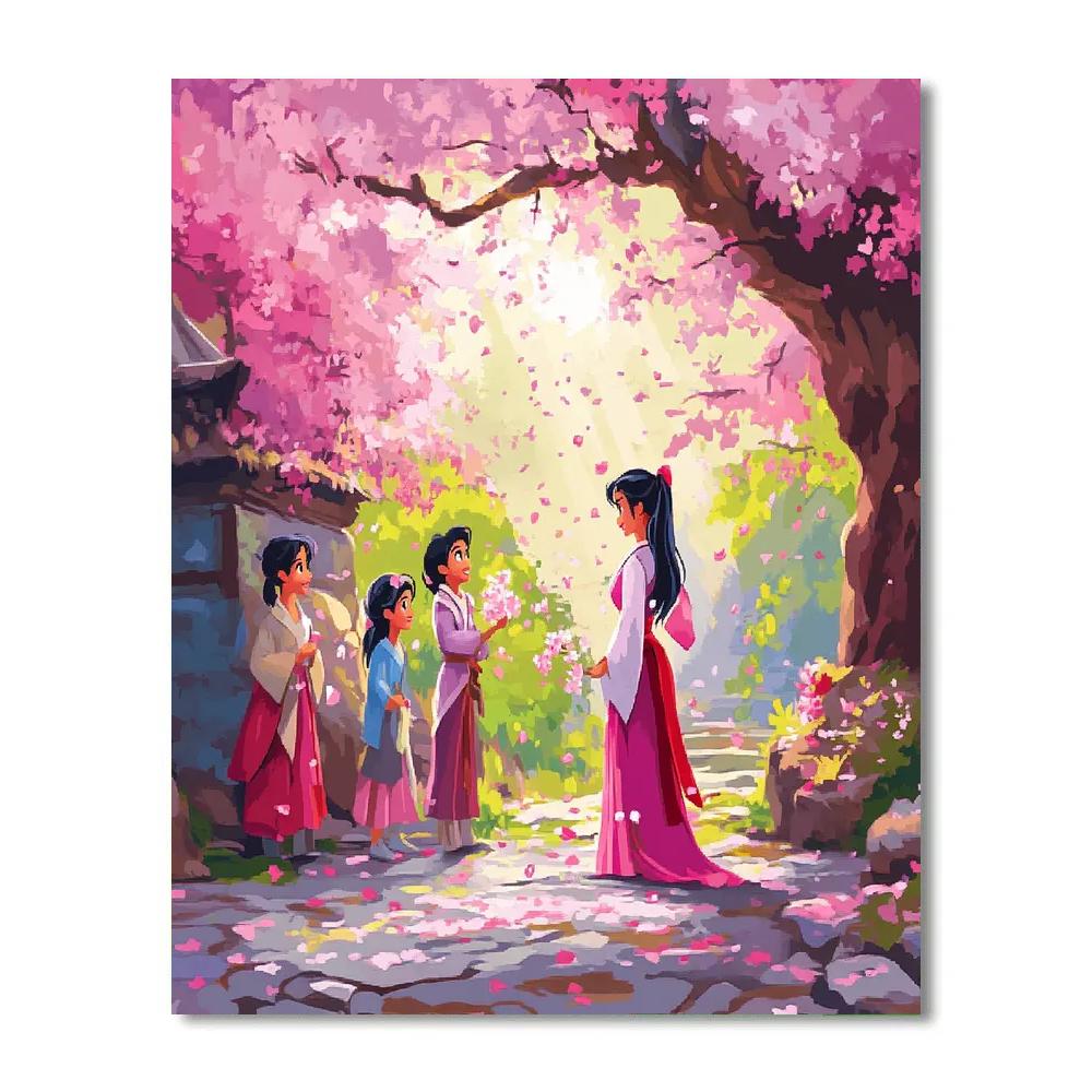 Mulan’s Blossoming Friendship - Disney Inspired painting number kit