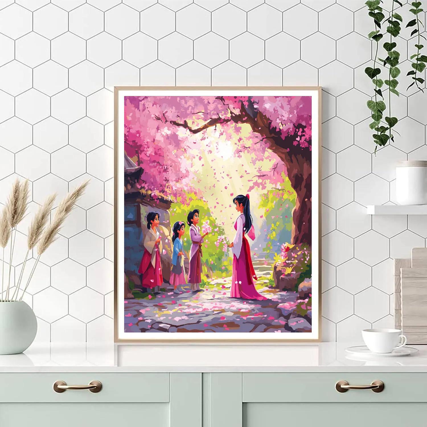 Mulan’s Blossoming Friendship - Disney Inspired painting number kit