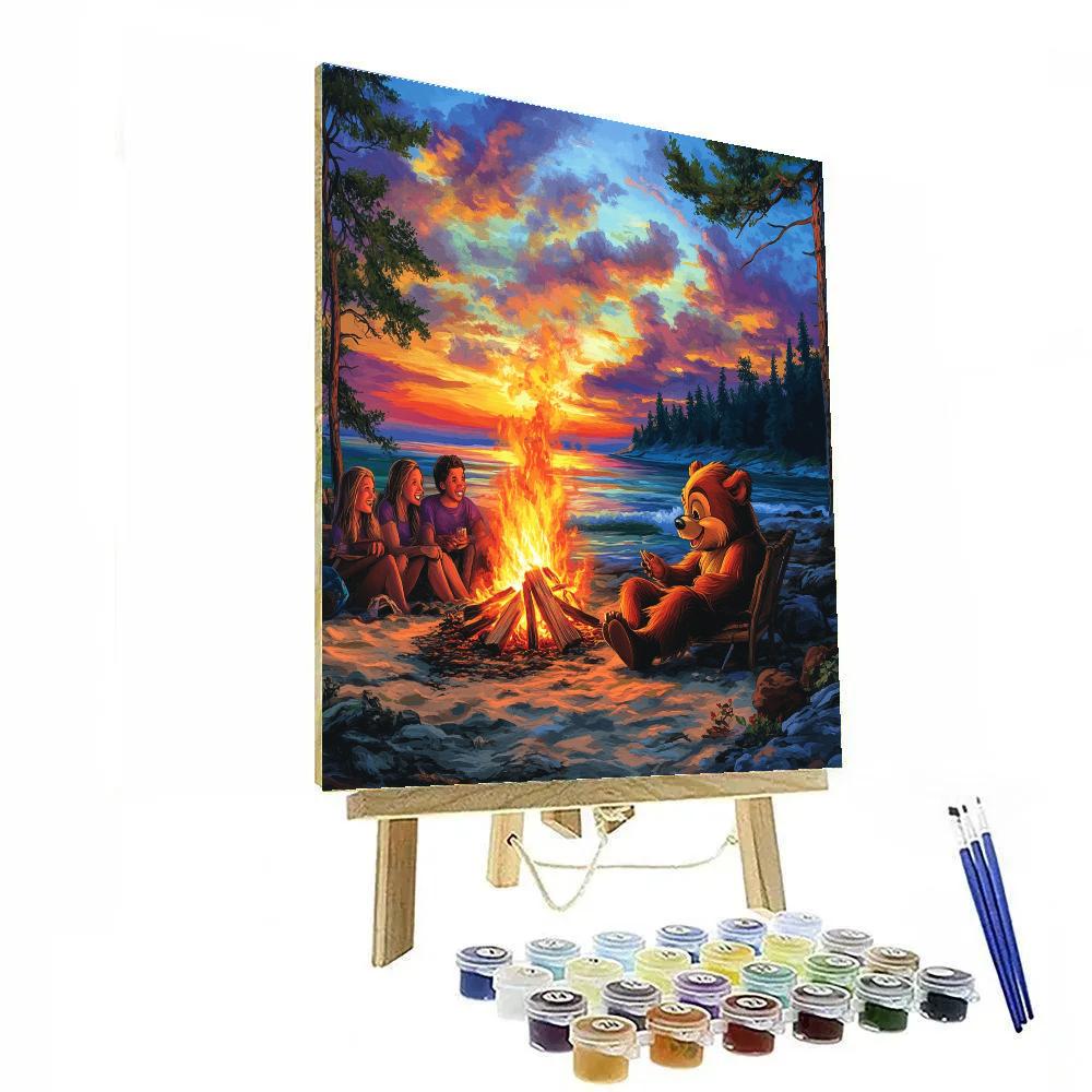 Baloo’s Beach Bonfire - Disney Inspired Paint by numbers art