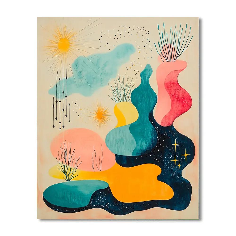 Joan Miro Inspired Garden Of Sparks paint by number