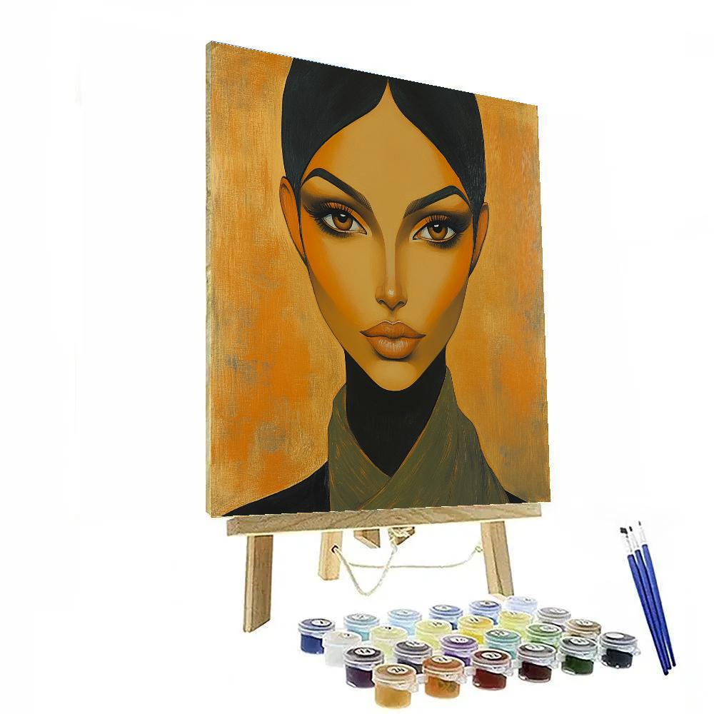 Amedeo Modigliani Inspired Woman In Green Scarf paint by numbers