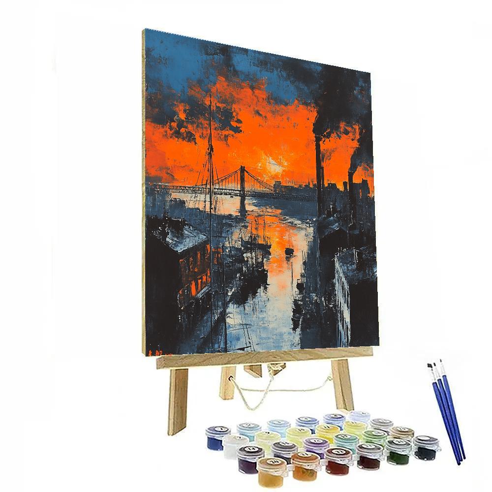 Oskar Kokoschka Inspired City In Wind paint by number