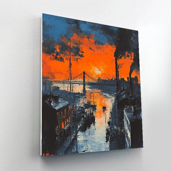 Oskar Kokoschka Inspired City In Wind paint by number
