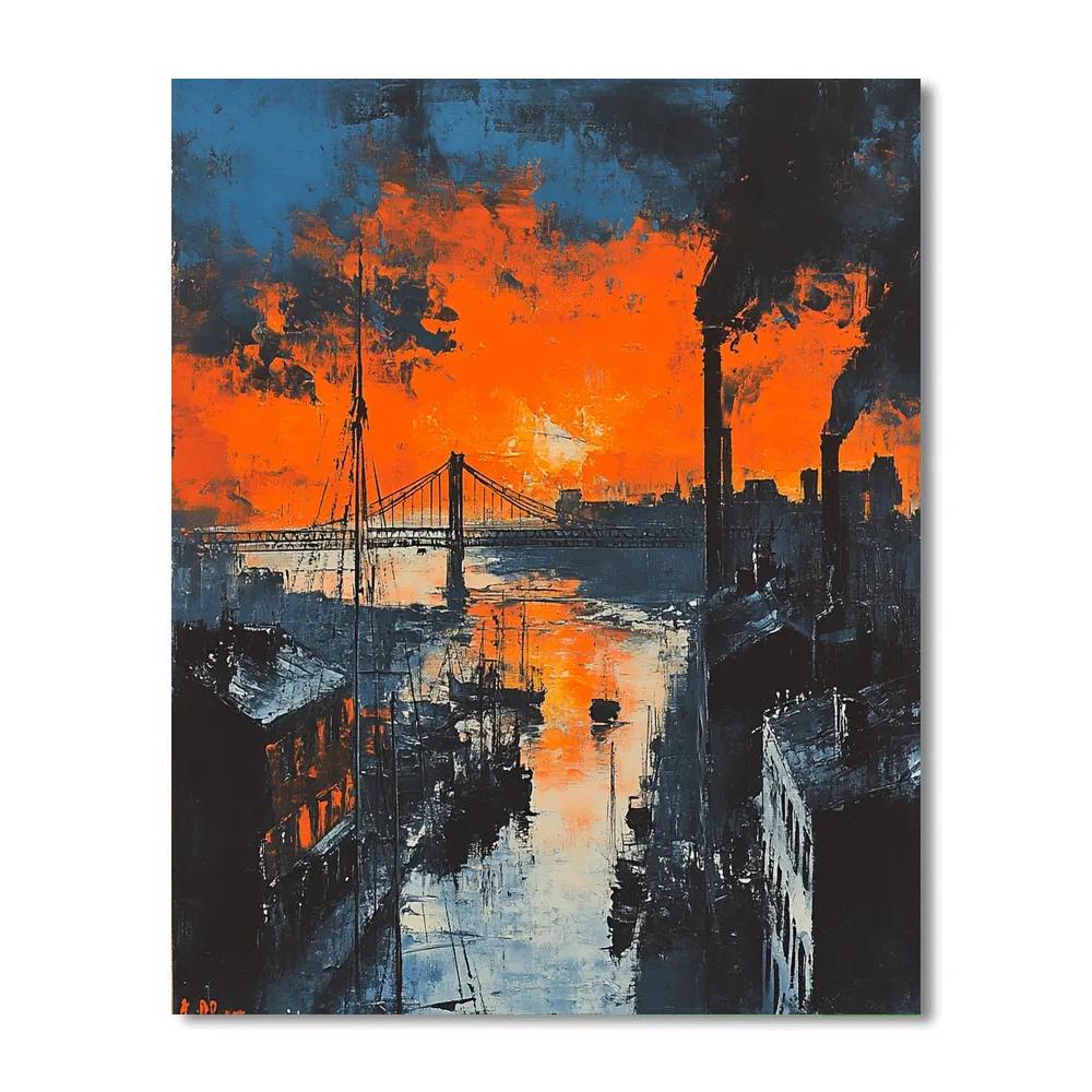 Oskar Kokoschka Inspired City In Wind paint by number