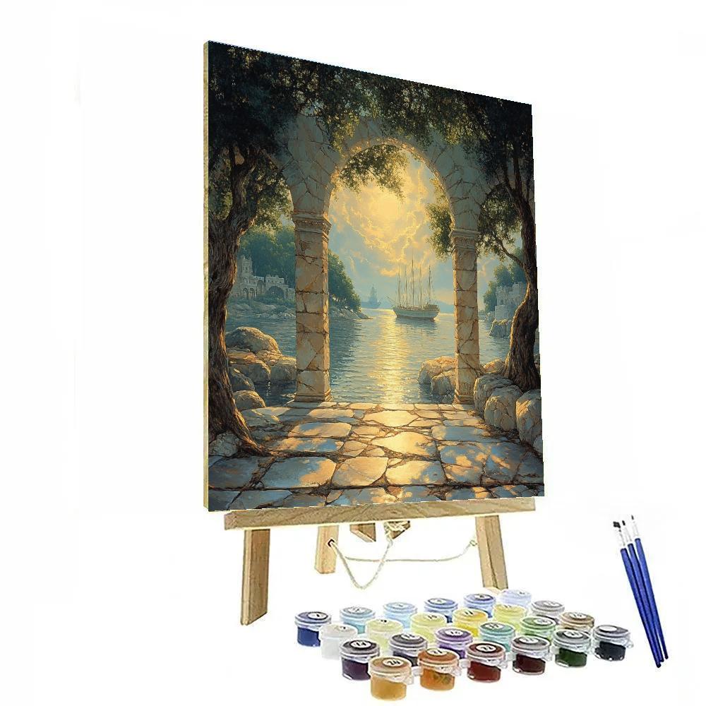 Claude Lorrain Inspired Sunrise Over Ruins paint by numbers