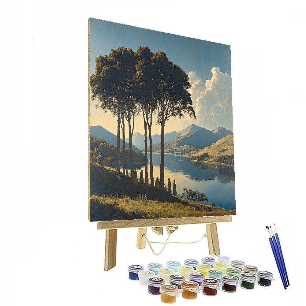 Nicolas Poussin Inspired Myth At The River paint by color