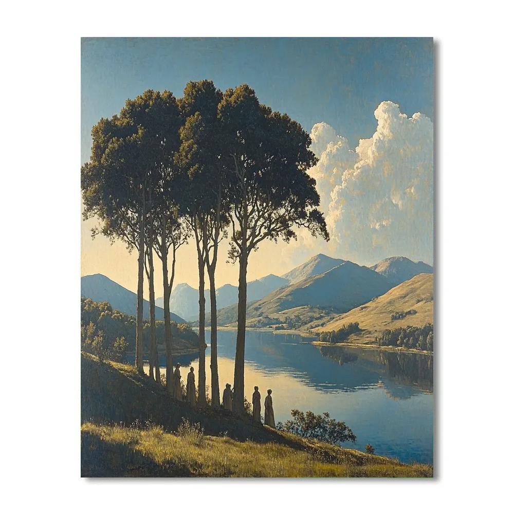 Nicolas Poussin Inspired Myth At The River paint by color