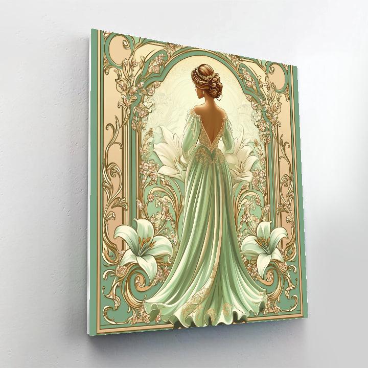 Alphonse Mucha Inspired Floral Headdress Muse painting number kit