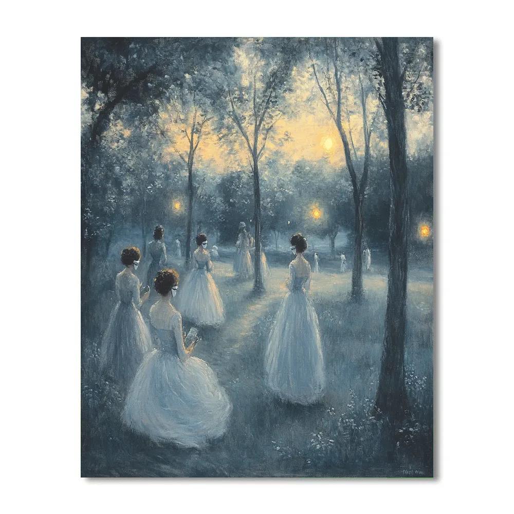 Antoine Watteau Inspired Garden Masquerade paint by numbers