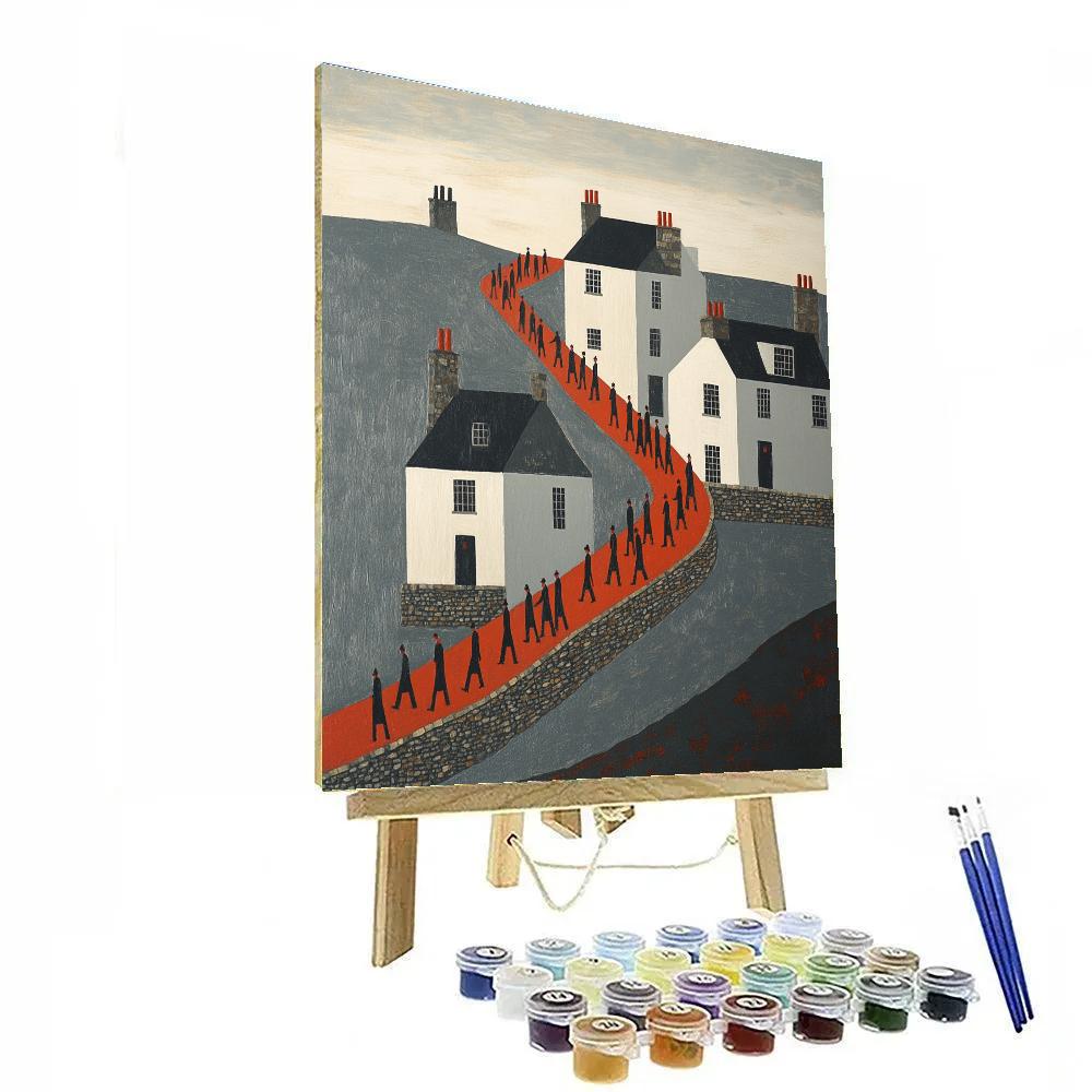 L S Lowry Inspired Evening Shift Painting by numbers kit