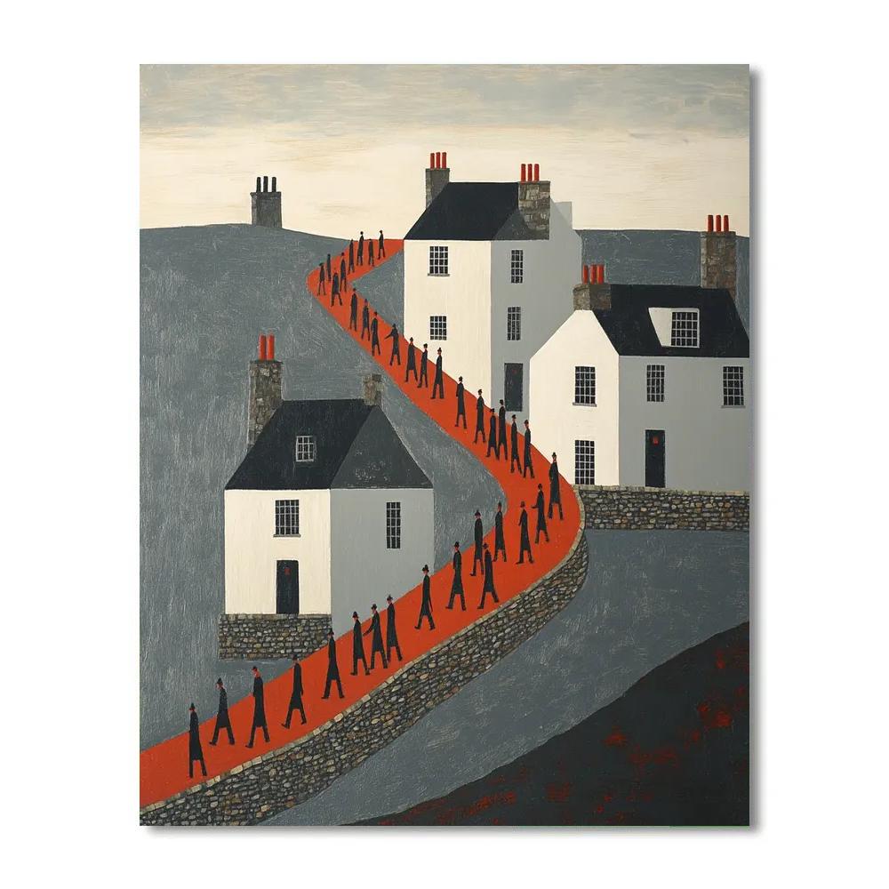 L S Lowry Inspired Evening Shift Painting by numbers kit