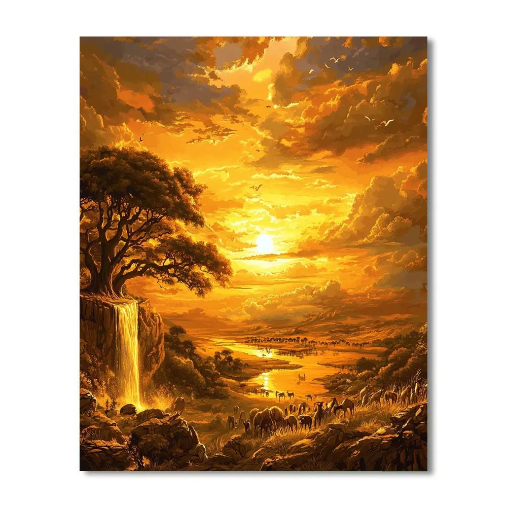 Mufasa’s Sunset Reflections - Disney Inspired Paint by numbers kits