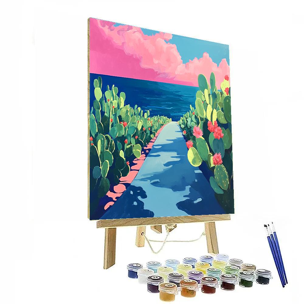 David Hockney Inspired Sunlit Canyon Road painting number kit
