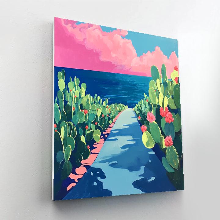 David Hockney Inspired Sunlit Canyon Road painting number kit